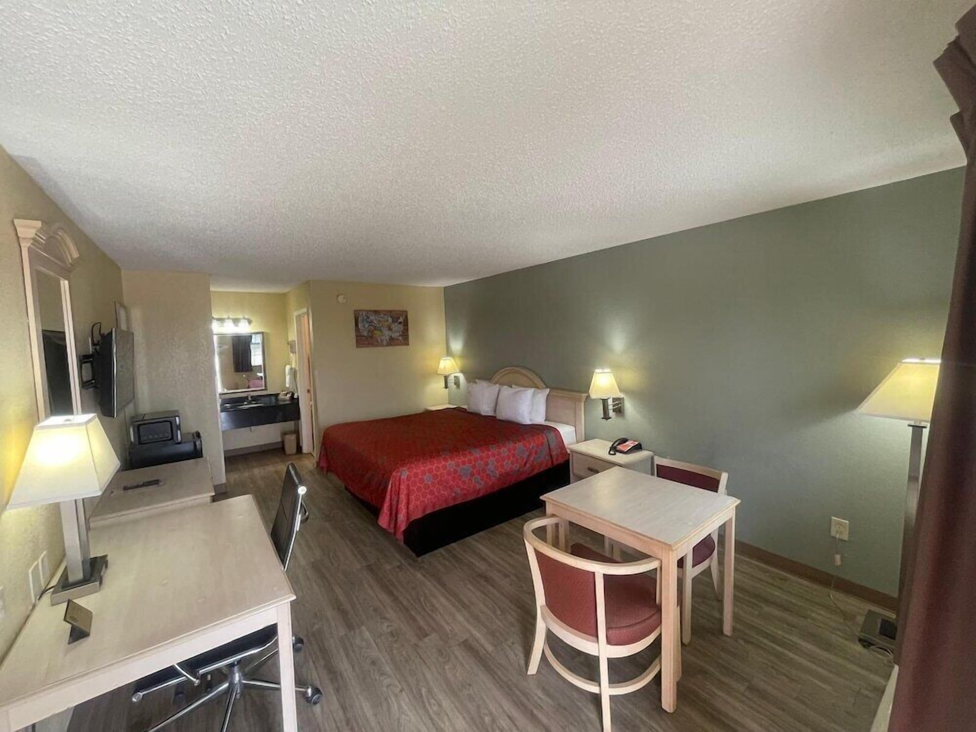 Desk, blackout curtains, iron/ironing board, free WiFi