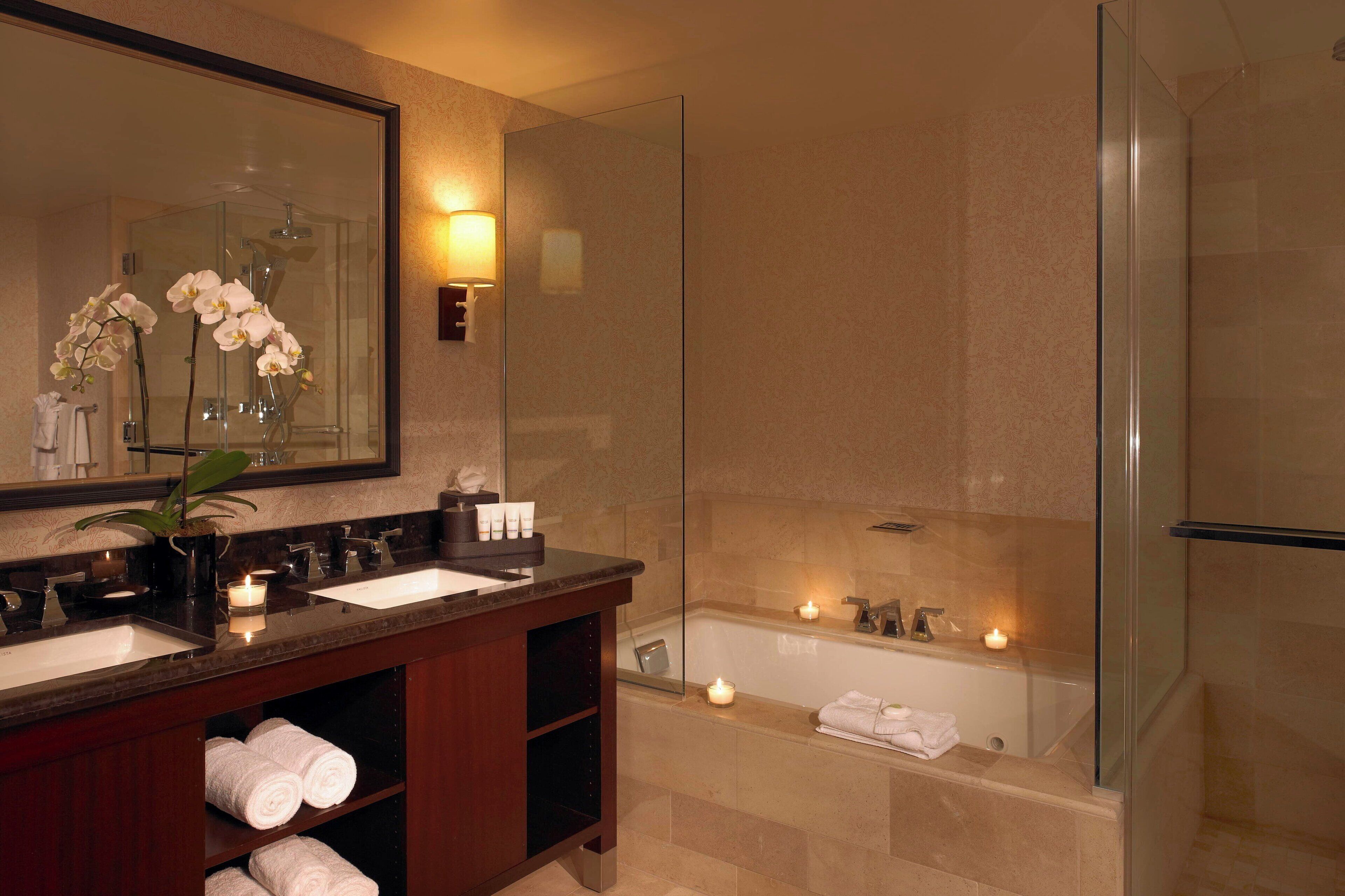 free toiletries, hair dryer, bathrobes, slippers