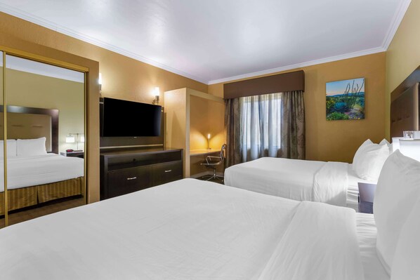 Desk, blackout drapes, iron/ironing board, free WiFi