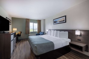 Premium bedding, desk, soundproofing, iron/ironing board
