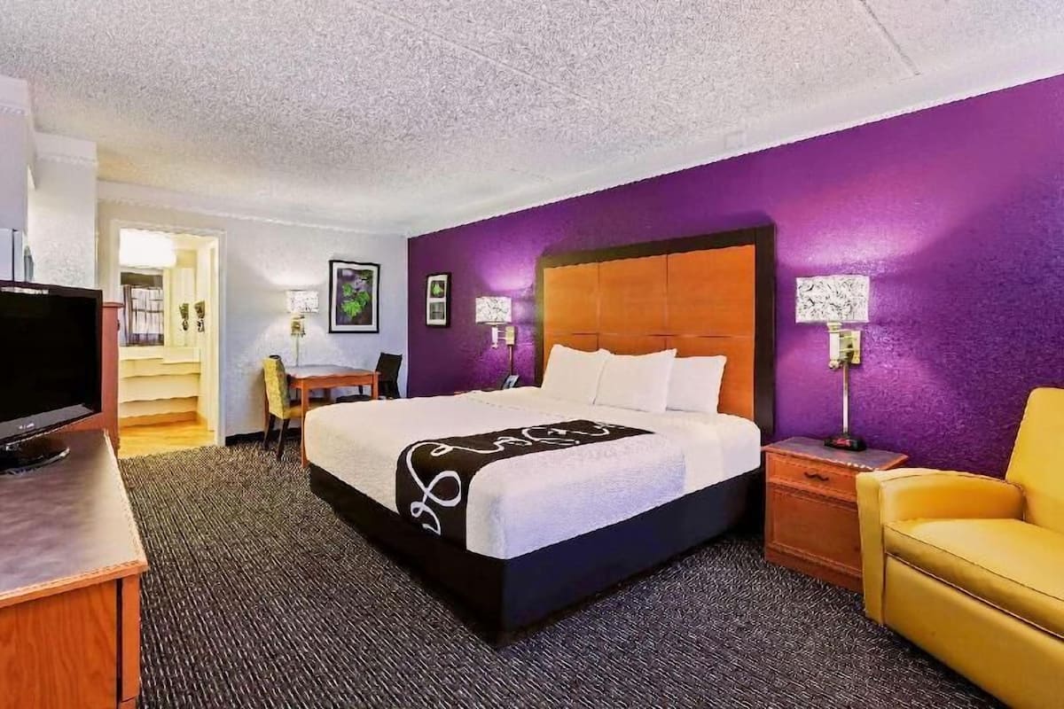 Premium bedding, pillow-top beds, desk, blackout curtains