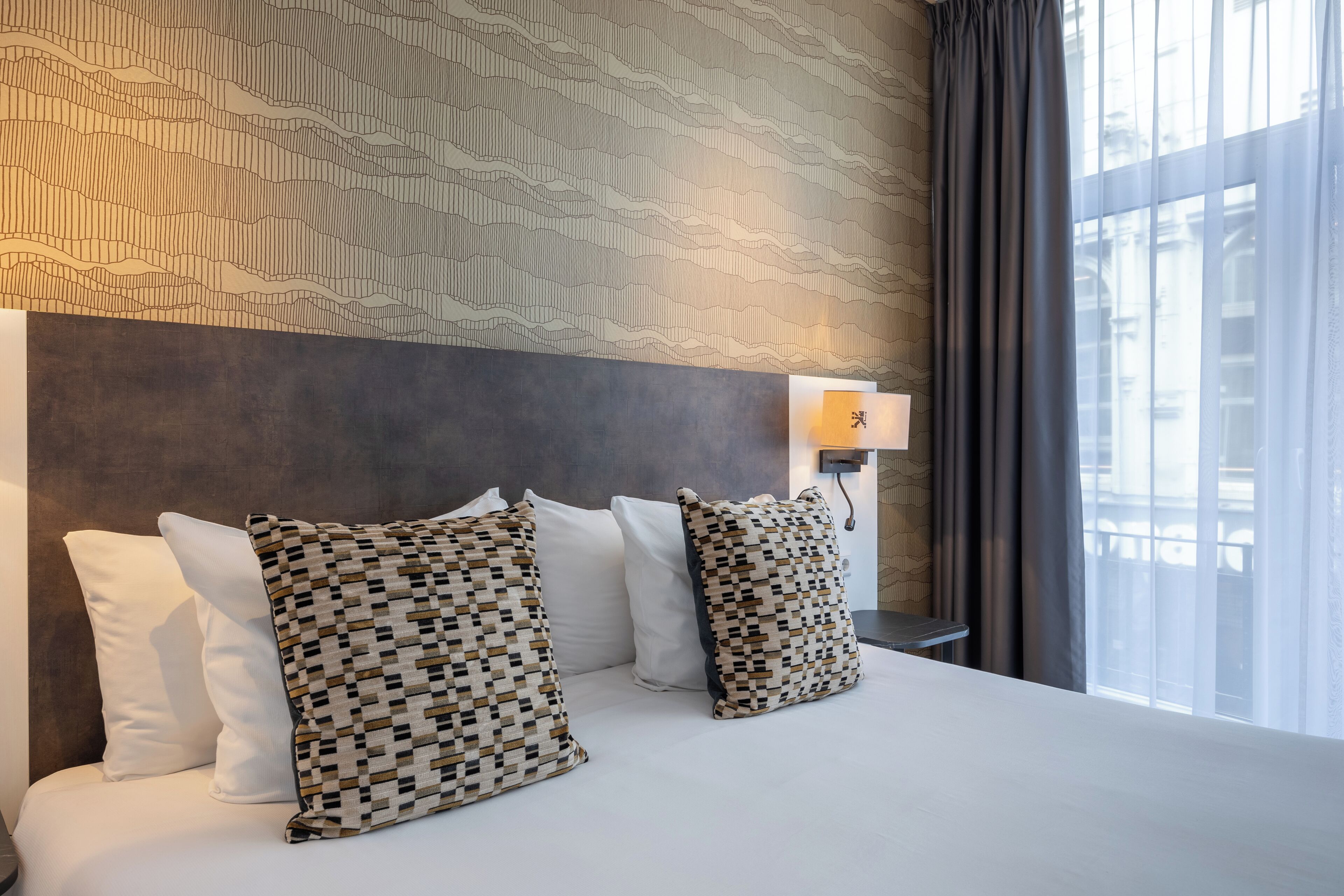 hypo-allergenic bedding, in-room safe, blackout curtains, soundproofing