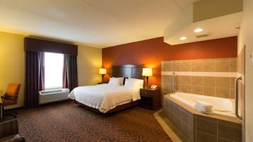 Room, 1 King Bed, Non Smoking, Jetted Tub | Premium bedding, pillowtop beds, in-room safe, desk