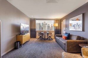 Executive 1 Bedroom Loft Suite, 1 King Bed (Darling Harbour Facing) | 1 bedroom, in-room safe, desk, blackout drapes