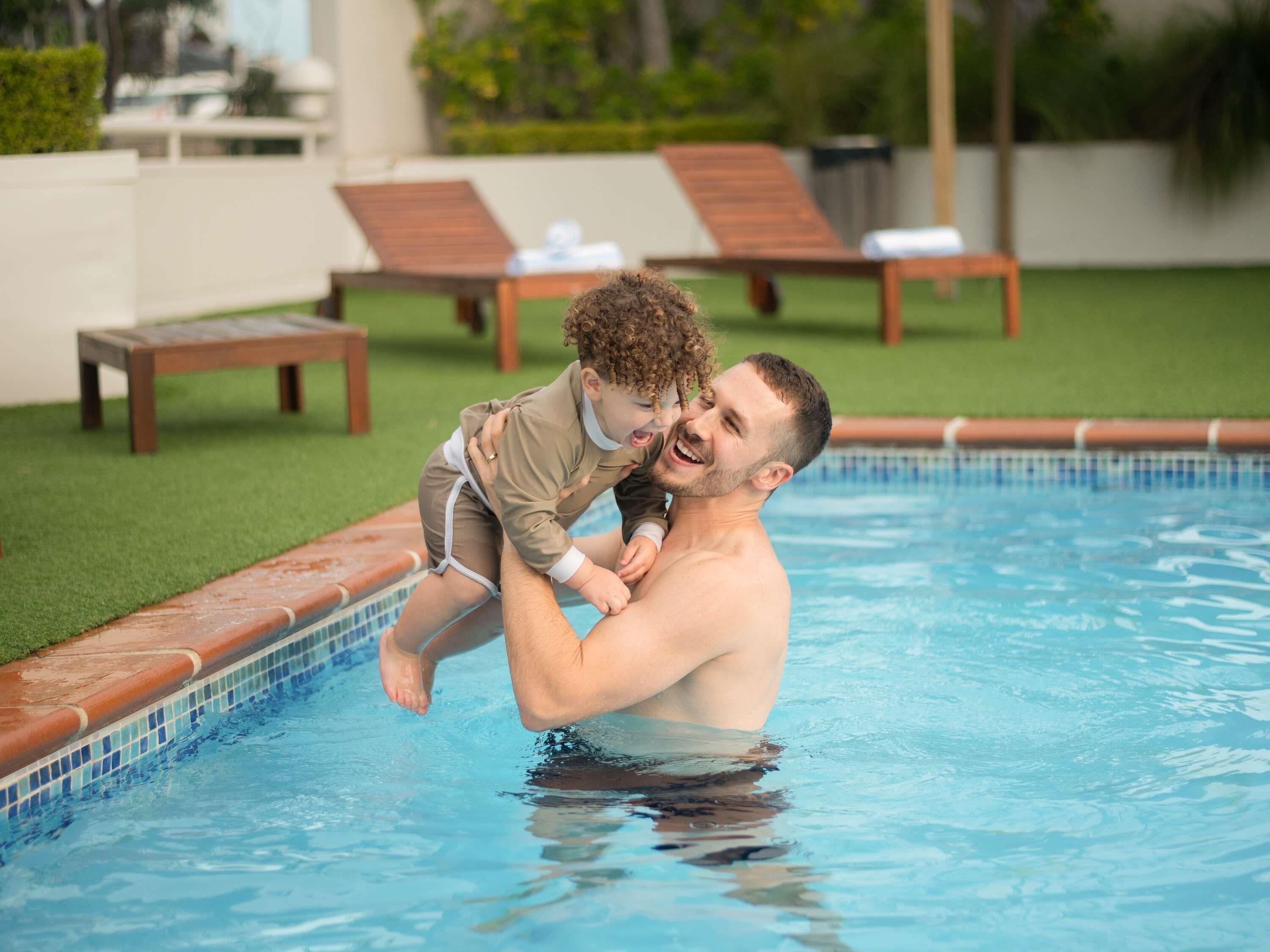 Outdoor pool, open 6:00 AM to 9:00 PM, sun loungers
