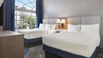 Premium bedding, pillowtop beds, in-room safe, blackout drapes