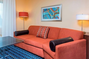 Executive Suite, 1 King Bed with Sofa bed | Living area | 32-inch Smart TV with cable channels, TV, Netflix