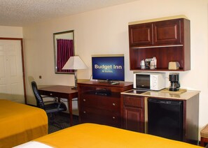 Basic Double Room, 2 Queen Beds, Non Smoking | 1 bedroom, desk, soundproofing, iron/ironing board