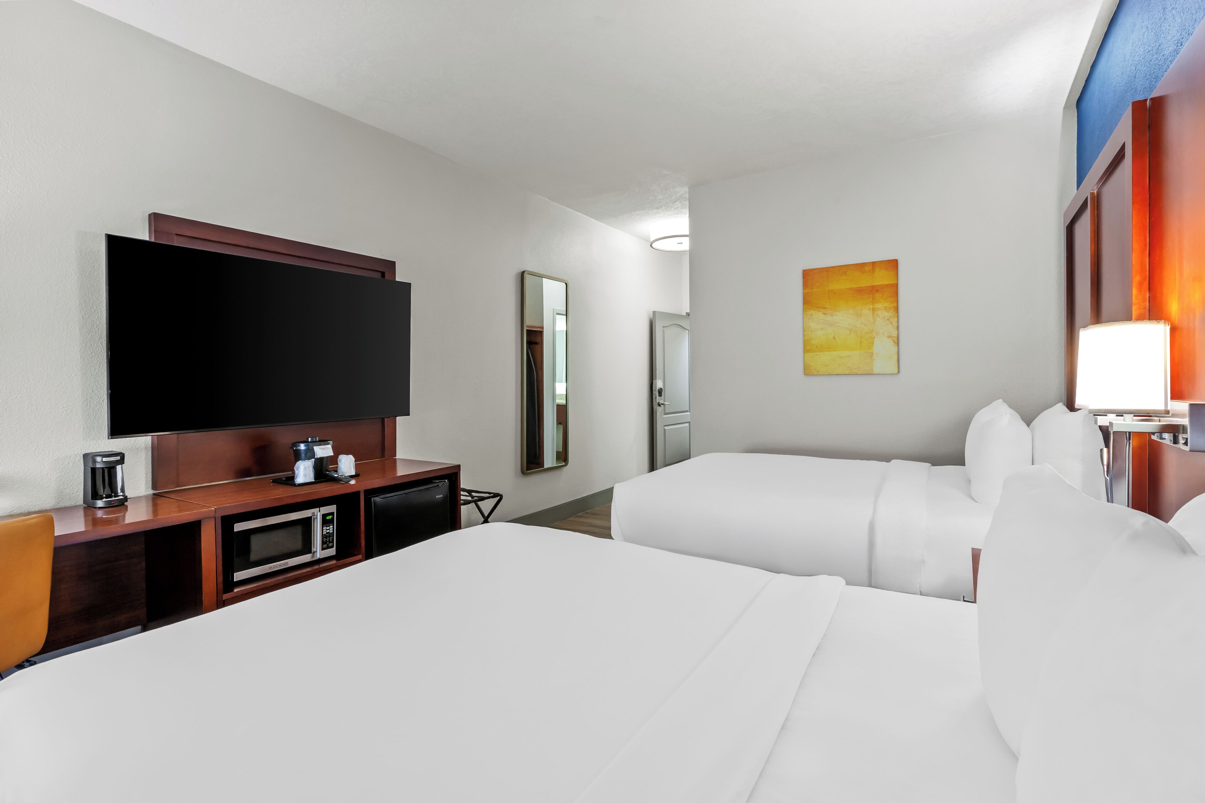 Standard Room, 2 Double Beds | Premium bedding, memory foam beds, desk, laptop workspace