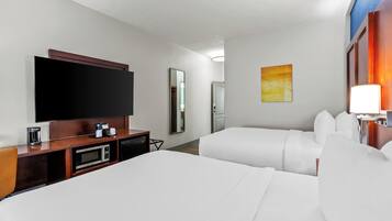 Standard Room, 2 Double Beds | Premium bedding, memory foam beds, desk, laptop workspace