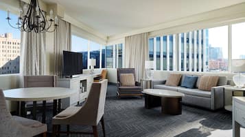 Suite, 1 King Bed (Parlor) | Living area | 46-inch flat-screen TV with satellite channels, TV, pay movies