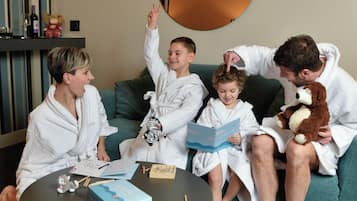 Premium bedding, down comforters, Select Comfort beds, minibar