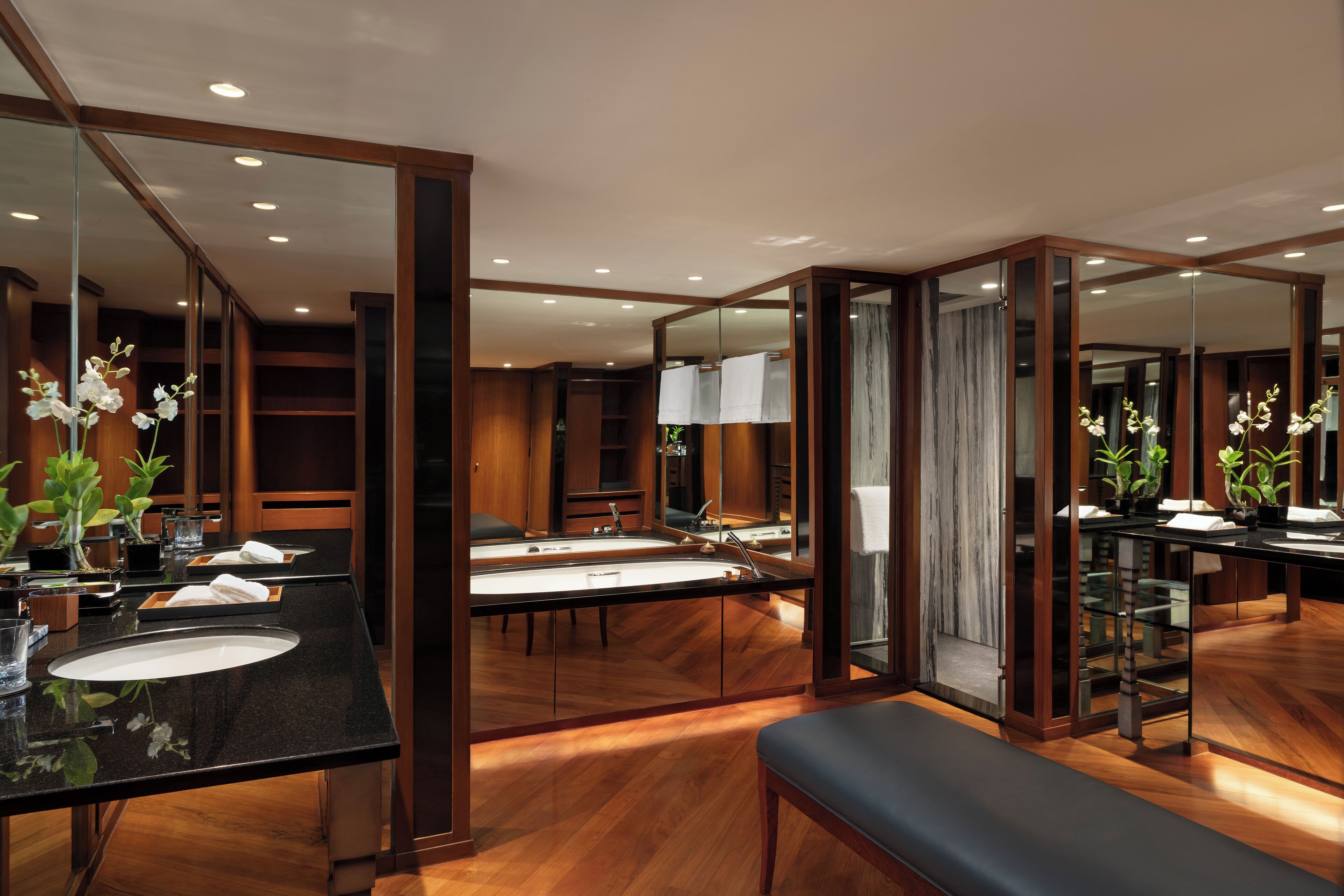 deluxe suite with club benefit | bathroom | separate bathtub and shower, free toiletries, hair dryer, bathrobes