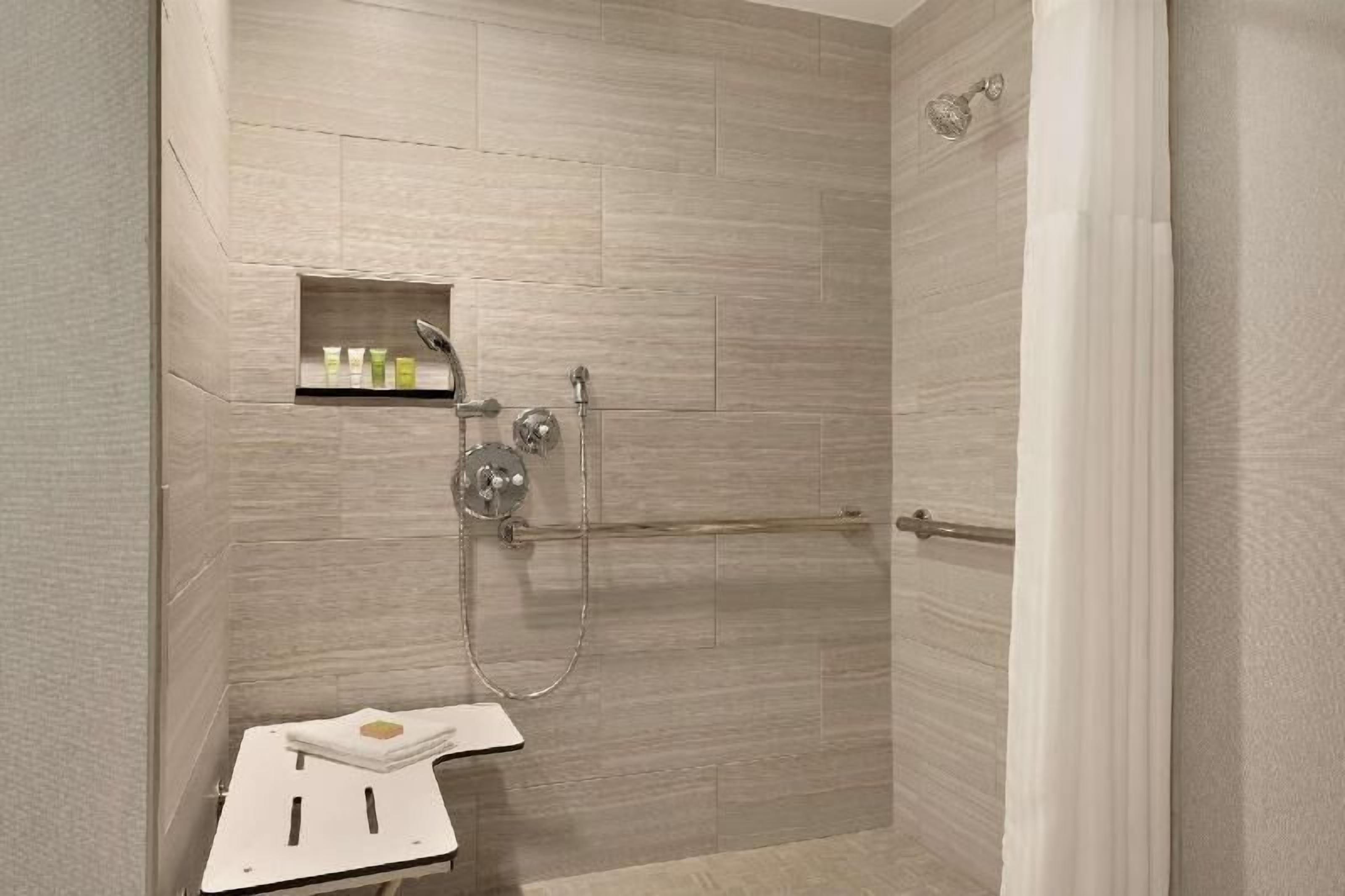 Bathroom | Designer toiletries, hair dryer, towels