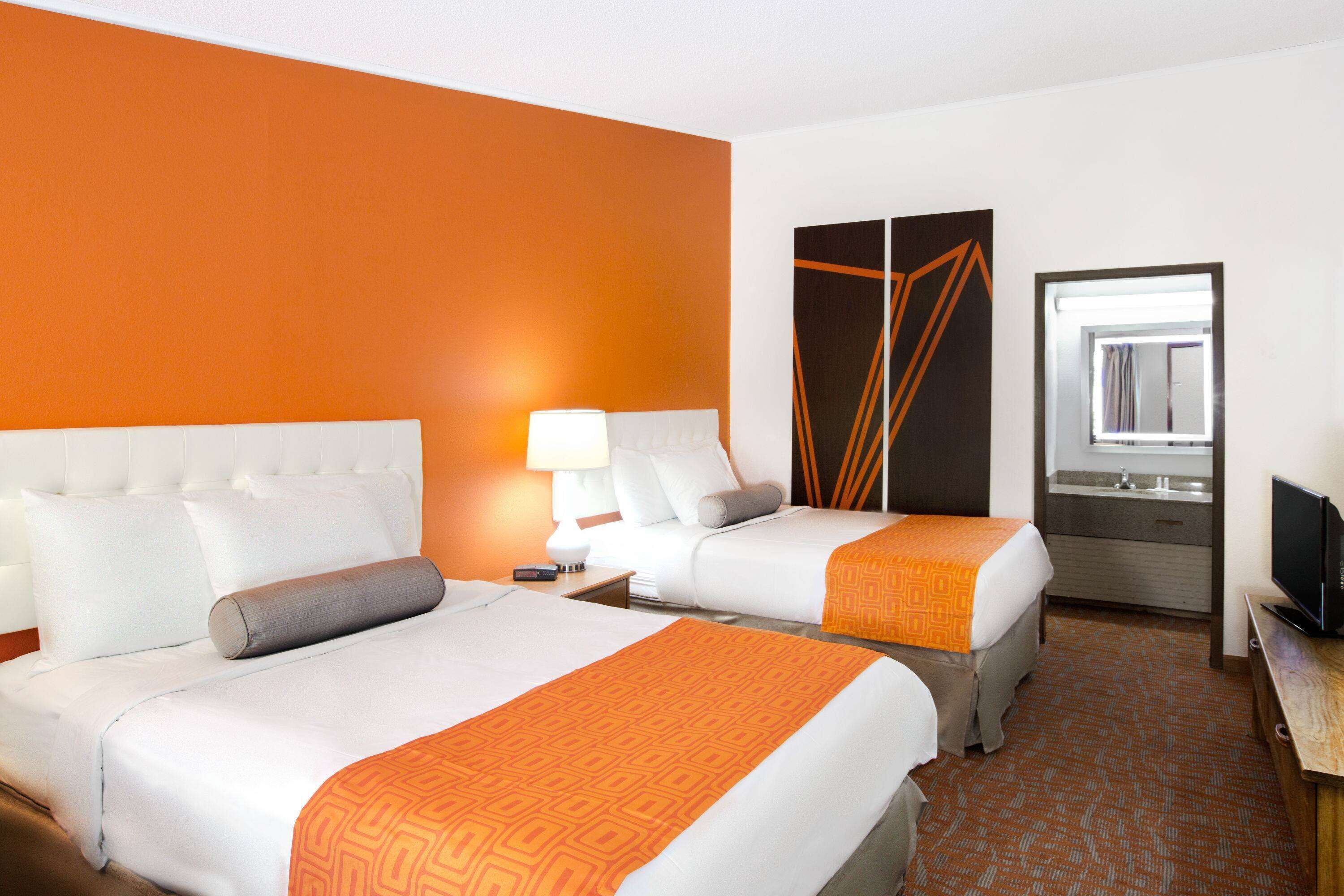 room, 2 double beds, non smoking | blackout curtains, iron/ironing board, free wifi, bed sheets