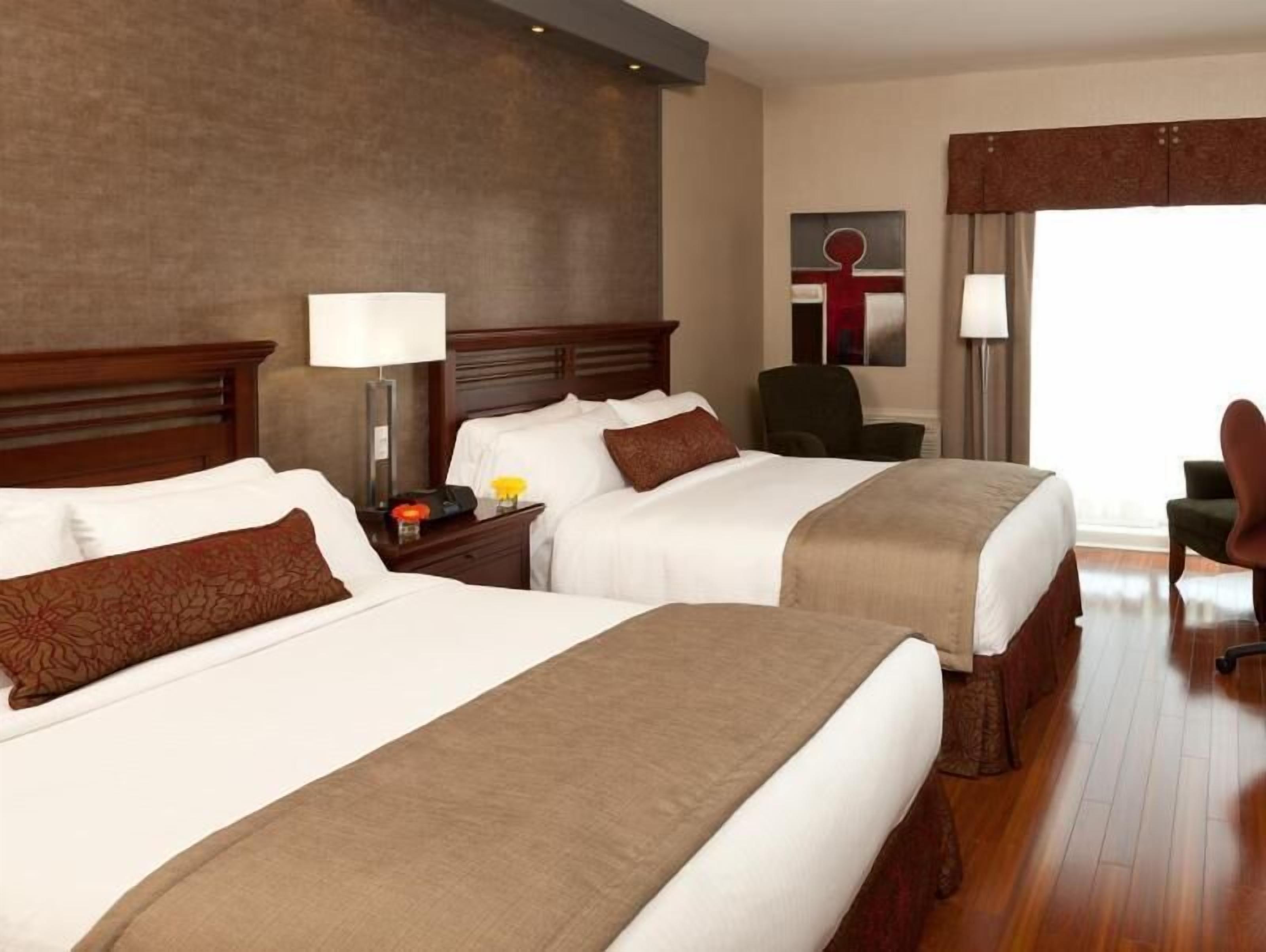 Hypo-allergenic bedding, down comforters, in-room safe, desk