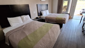 Premium bedding, desk, blackout drapes, iron/ironing board