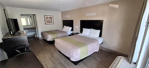 Premium bedding, desk, blackout drapes, iron/ironing board