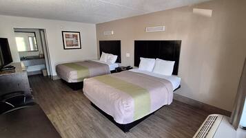 Premium bedding, desk, blackout drapes, iron/ironing board