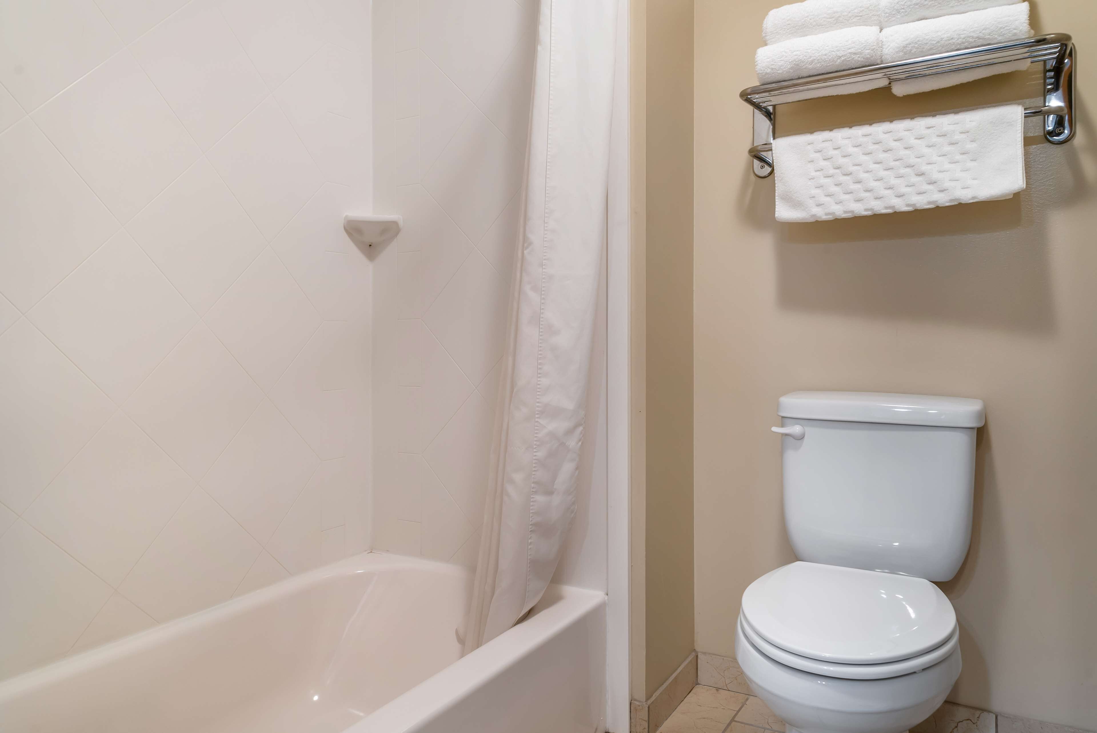 standard room, 1 king bed, non smoking, jetted tub | bathroom | combined shower/bathtub, hair dryer, towels