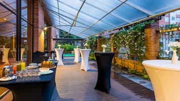 Outdoor banquet area