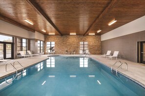 Indoor pool, seasonal outdoor pool, pool umbrellas, sun loungers