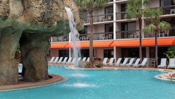 2 outdoor pools, open 7:00 AM to 9:00 PM, pool umbrellas, sun loungers