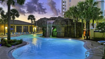 2 outdoor pools, open 7:00 AM to 9:00 PM, pool umbrellas, sun loungers