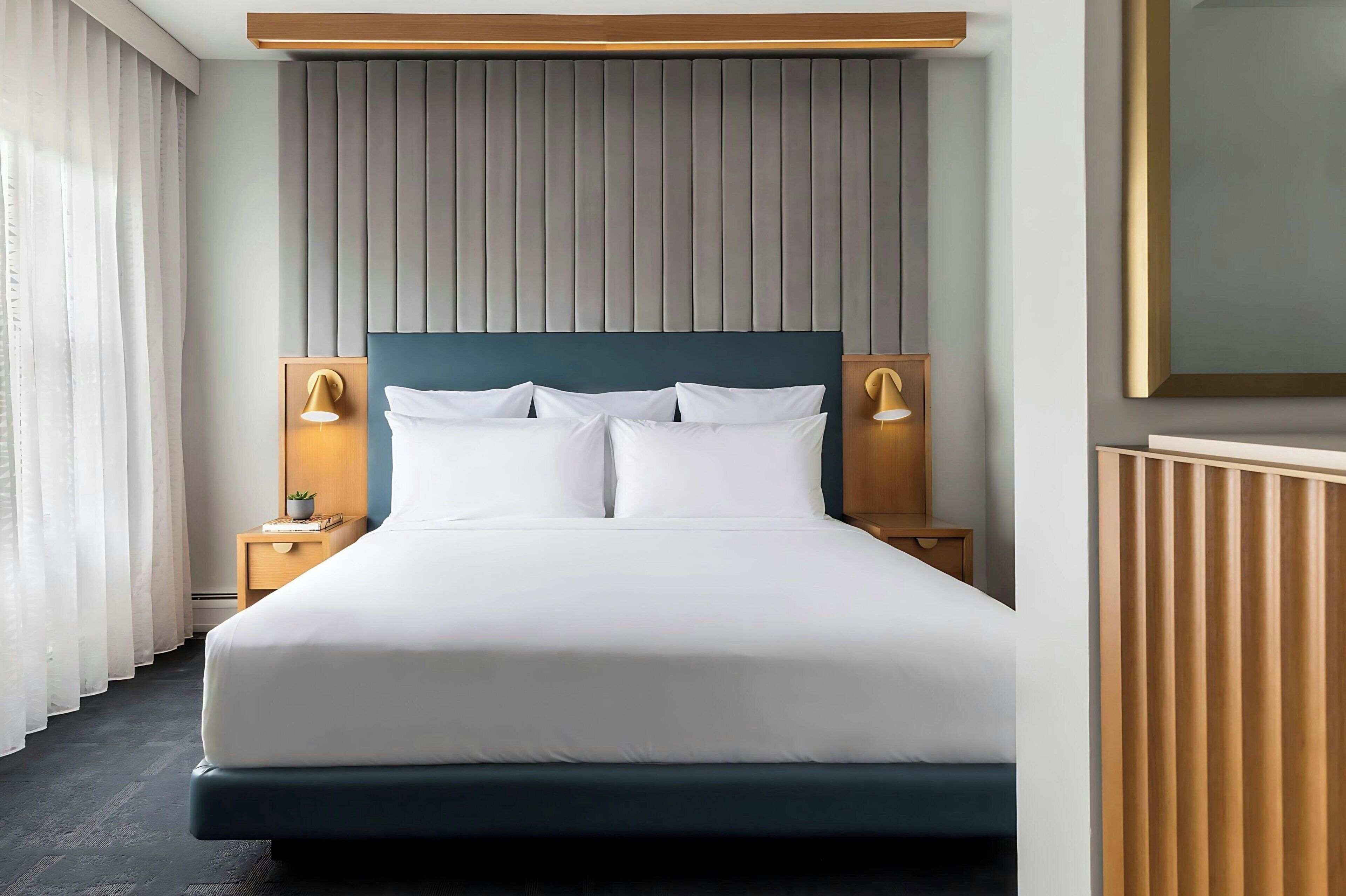 Studio, 1 suuri parisänky | Ylelliset vuodevaatteet, tallelokero huoneessa, työpöytä, pimennysverhot