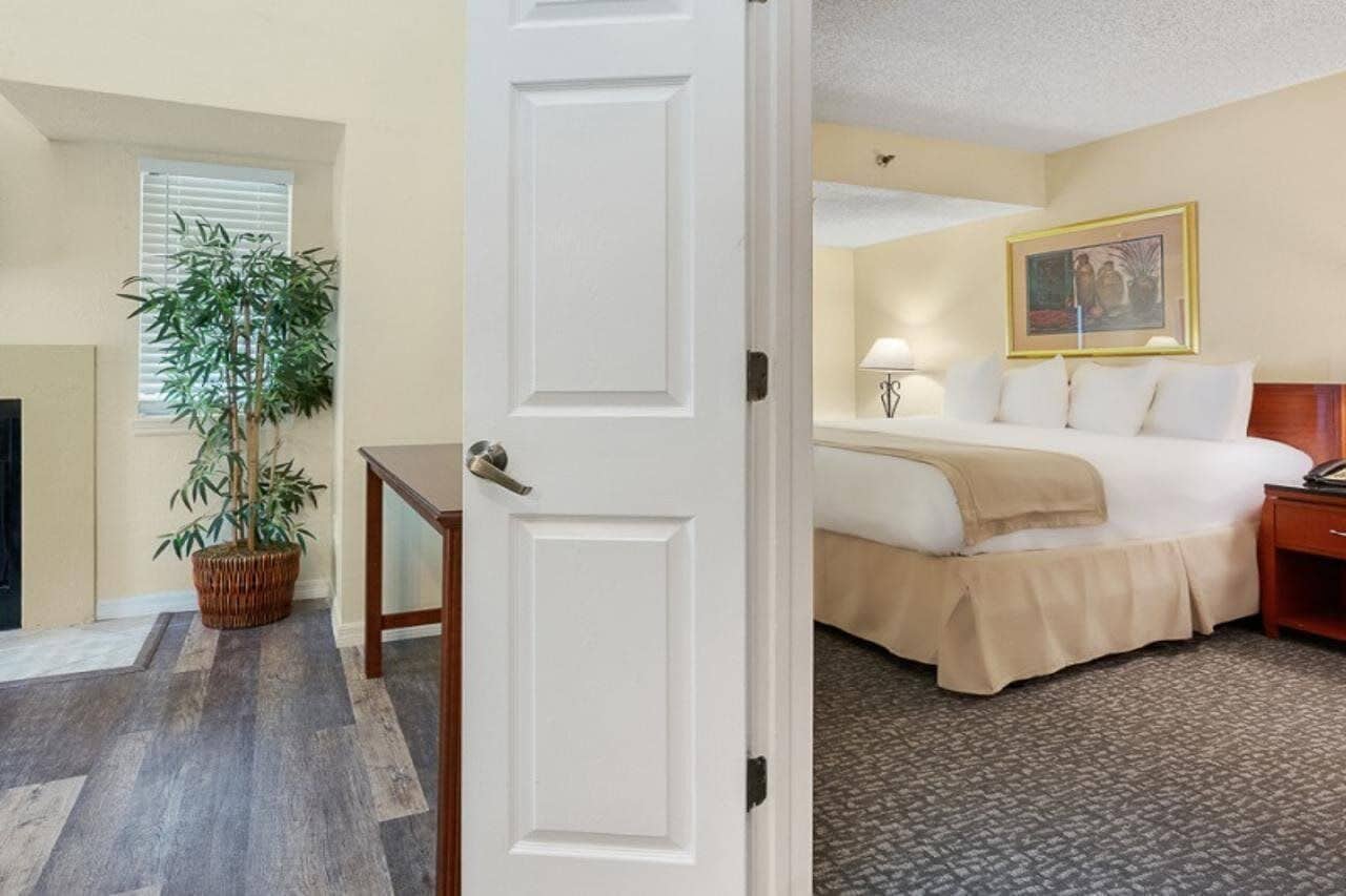 高級寝具、ピロートップベッド、デスク、ノートパソコン用作業スペース