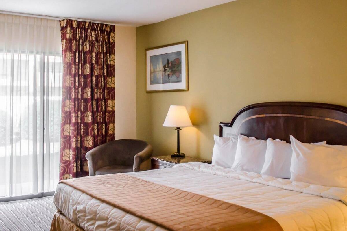 Room, 1 King Bed, Accessible, Non Smoking (1st Floor) | Desk, blackout drapes, iron/ironing board, cribs (free)
