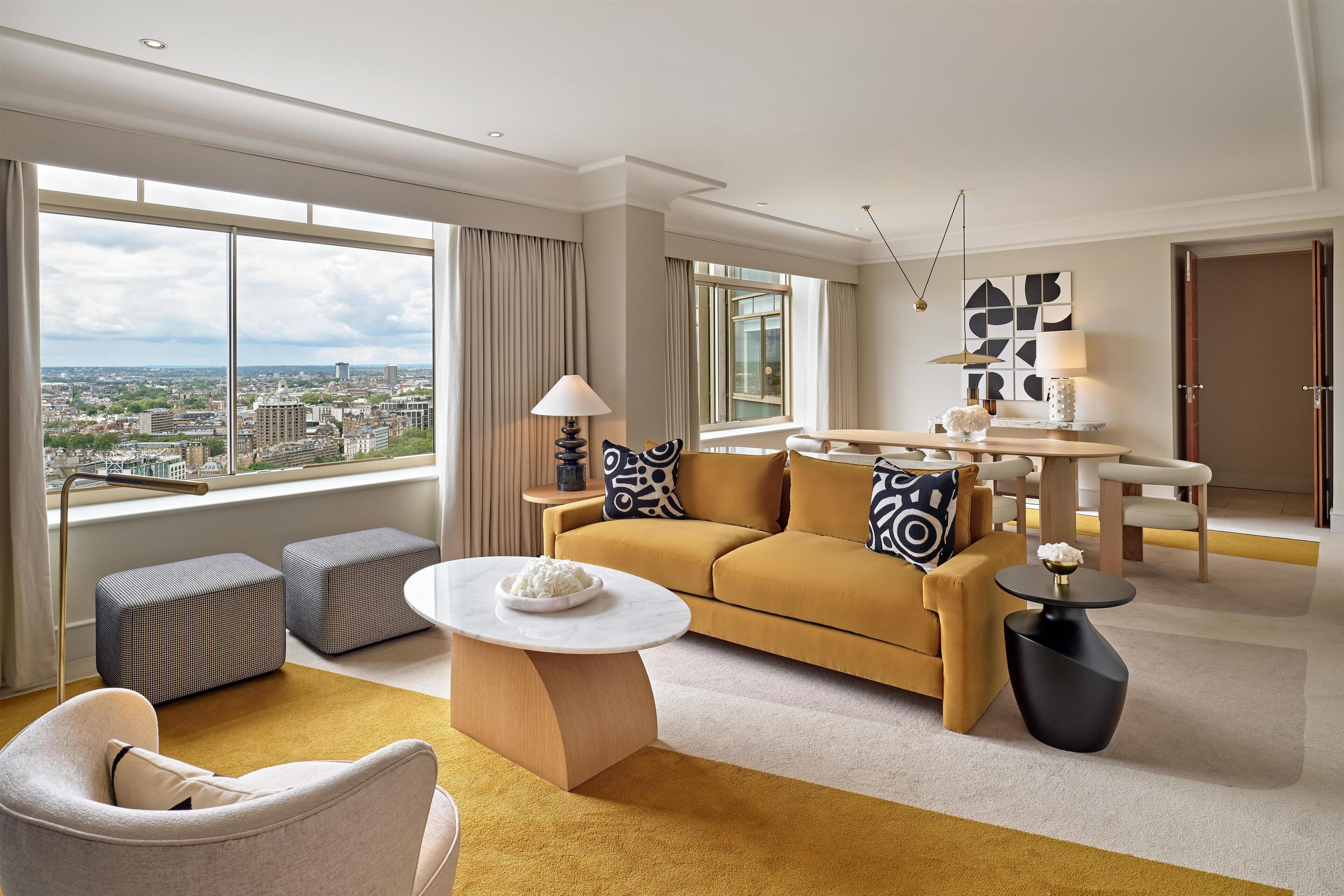 Suite, 1 King Bed, Club Lounge Access (Newly Refurbed Oxford Suite) | Living area | 50-inch plasma TV with satellite channels, Smart TV, DVD player