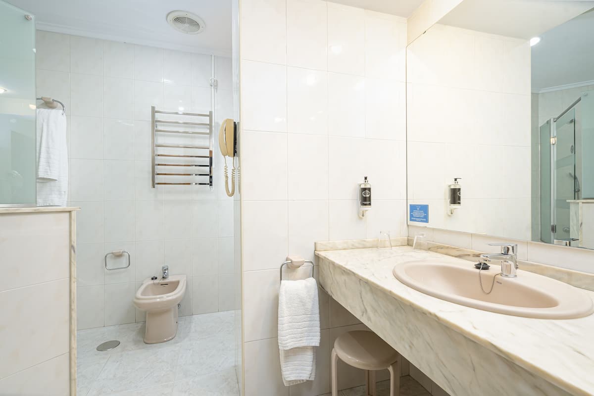 free toiletries, hair dryer, towels