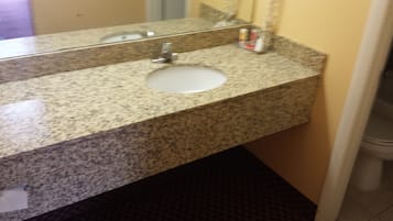 Standard Room, 2 Double Beds, Non Smoking, Ground Floor | Bathroom sink
