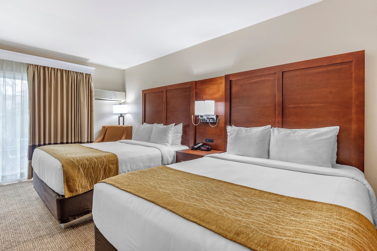 Pillowtop beds, desk, blackout drapes, soundproofing