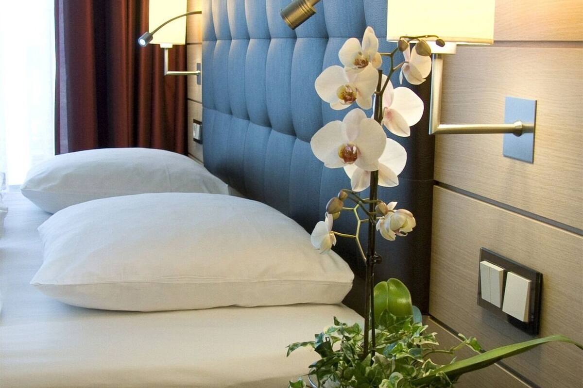 Ropa de cama de alta calidad, edredones de plumas, minibar y caja fuerte