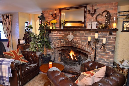 Fireplace. The Roundabout Hotel