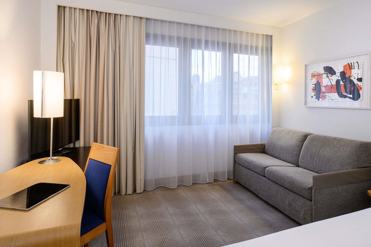 Standard Room with 1 Queen-Size Bed and a Sofa | Peti besi dalam bilik, meja, ruang kerja komputer riba