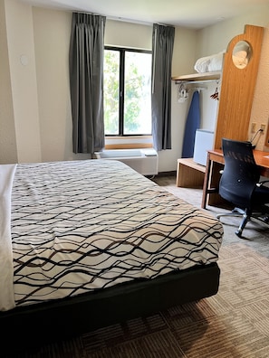 Pillowtop beds, desk, laptop workspace, iron/ironing board