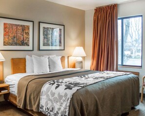 Pillowtop beds, desk, laptop workspace, iron/ironing board