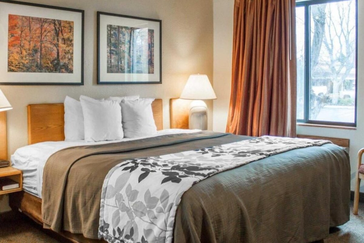 Pillowtop beds, desk, laptop workspace, iron/ironing board