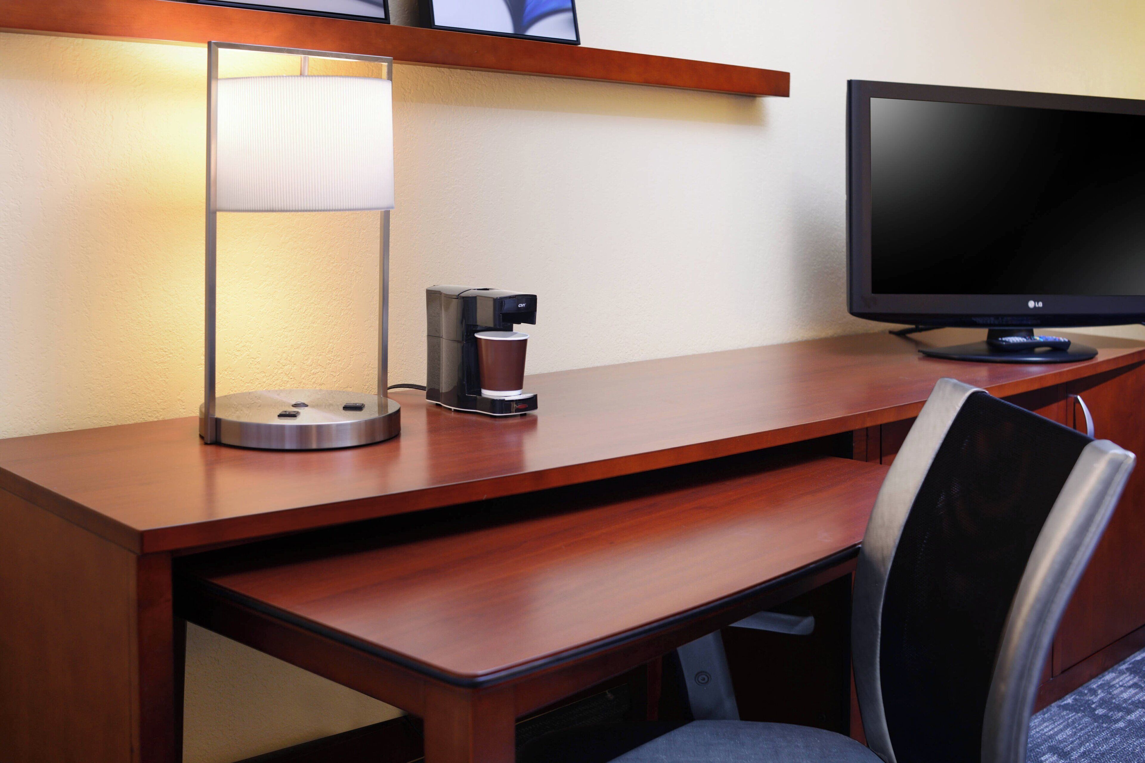 room, 2 double beds | in-room safe, desk, laptop workspace, blackout curtains