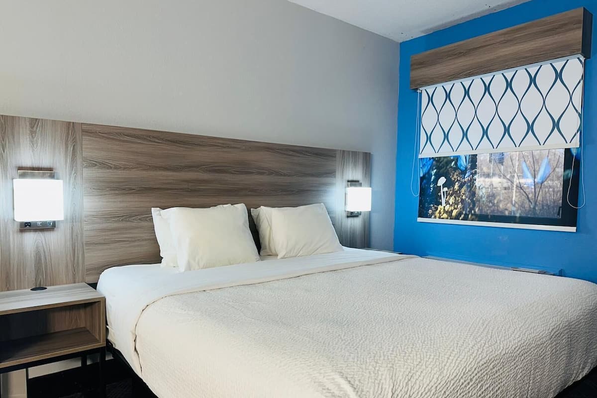 Pillow-top beds, desk, laptop workspace, iron/ironing board
