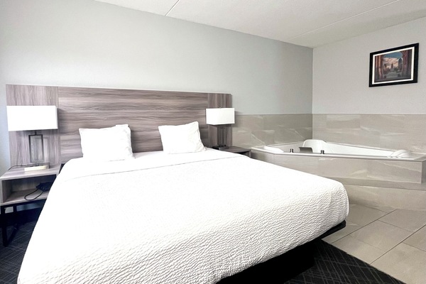 Camas con pillow-top, escritorio y espacio para trabajar con laptop