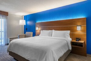 In-room safe, desk, laptop workspace, blackout curtains