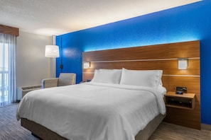 In-room safe, desk, laptop workspace, blackout curtains