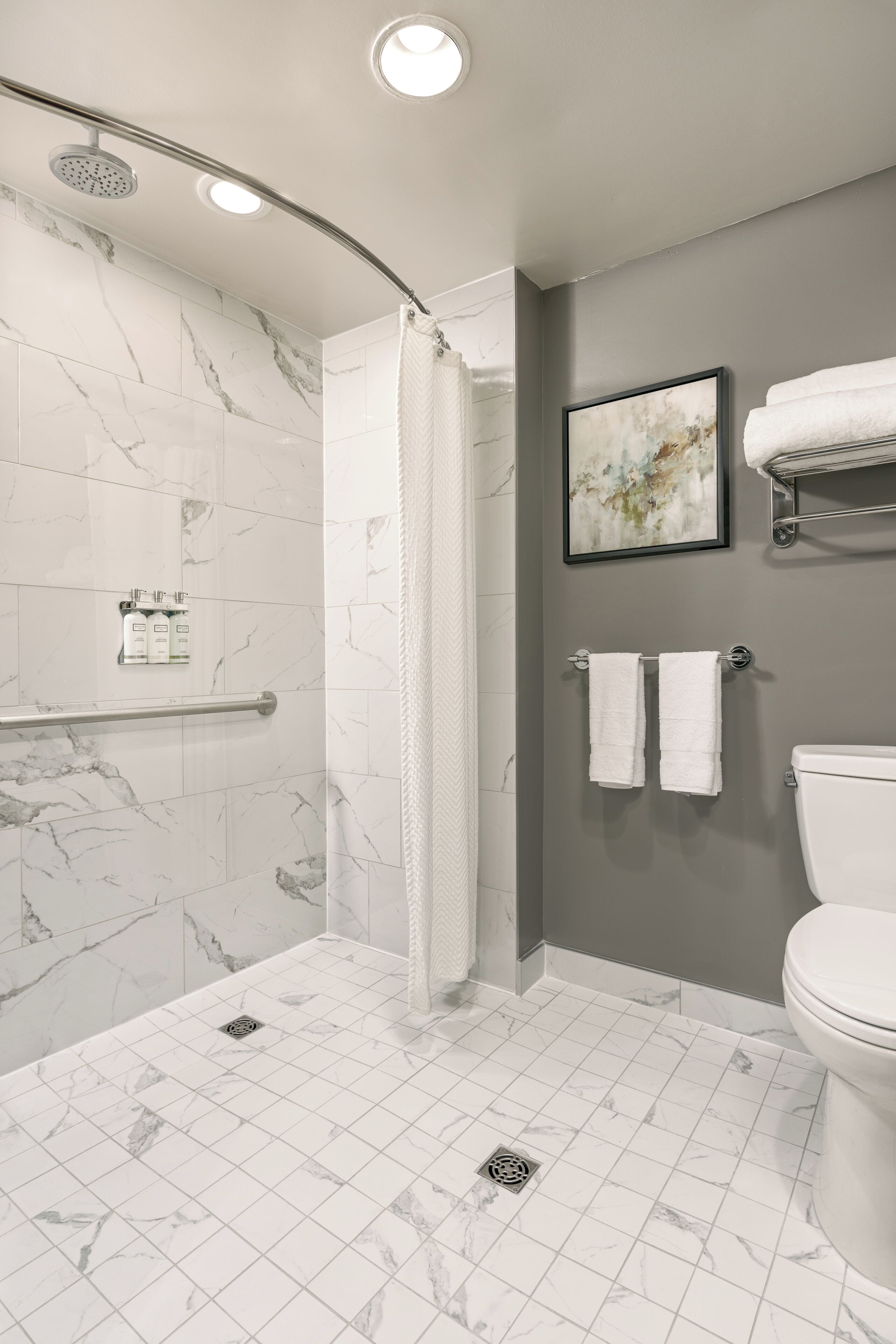 standard room, 1 queen bed, accessible, non smoking | bathroom | shower, designer toiletries, hair dryer, bathrobes