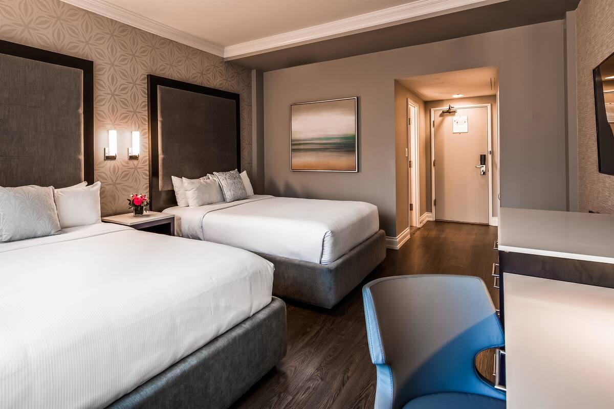 Premium bedding, pillowtop beds, in-room safe, desk