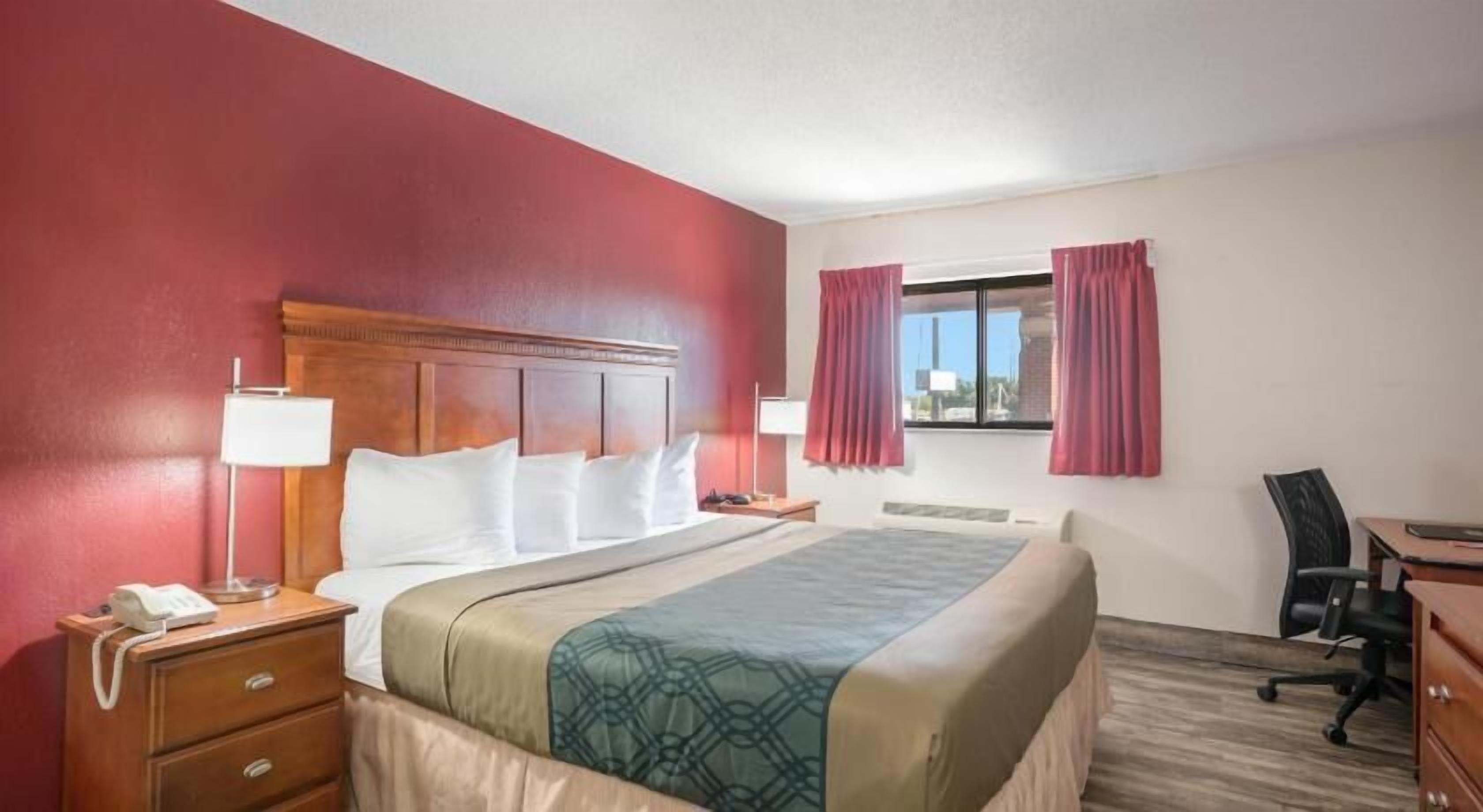 Desk, blackout drapes, iron/ironing board, free WiFi