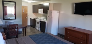 Desk, blackout drapes, iron/ironing board, free WiFi